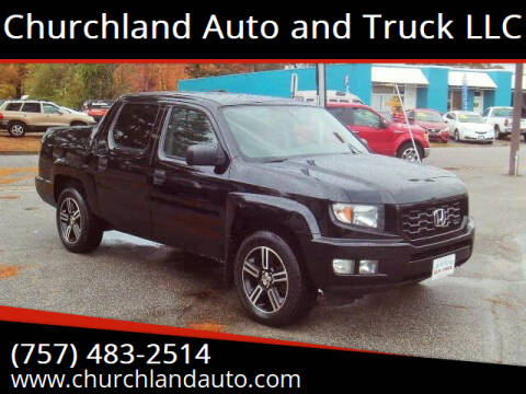 2013 Honda Ridgeline for sale at Churchland Auto and Truck LLC in Portsmouth VA