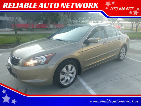 2008 Honda Accord for sale at RELIABLE AUTO NETWORK in Arlington TX