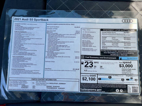 2021 Audi S5 Sportback 3.0T quattro Premium Plus