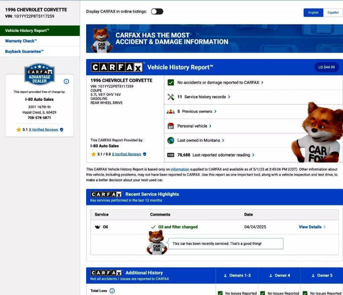 1996 Chevrolet Corvette