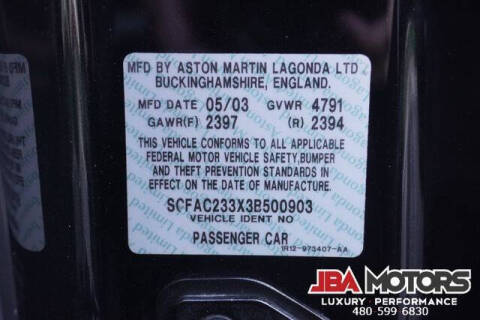 2003 Aston Martin V12 Vanquish