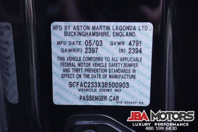 2003 Aston Martin V12 Vanquish