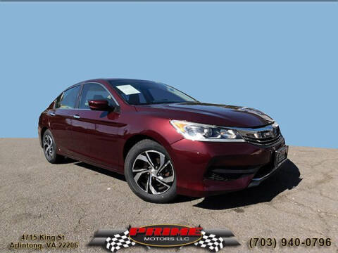 2016 Honda Accord for sale at PRIME MOTORS LLC in Arlington VA