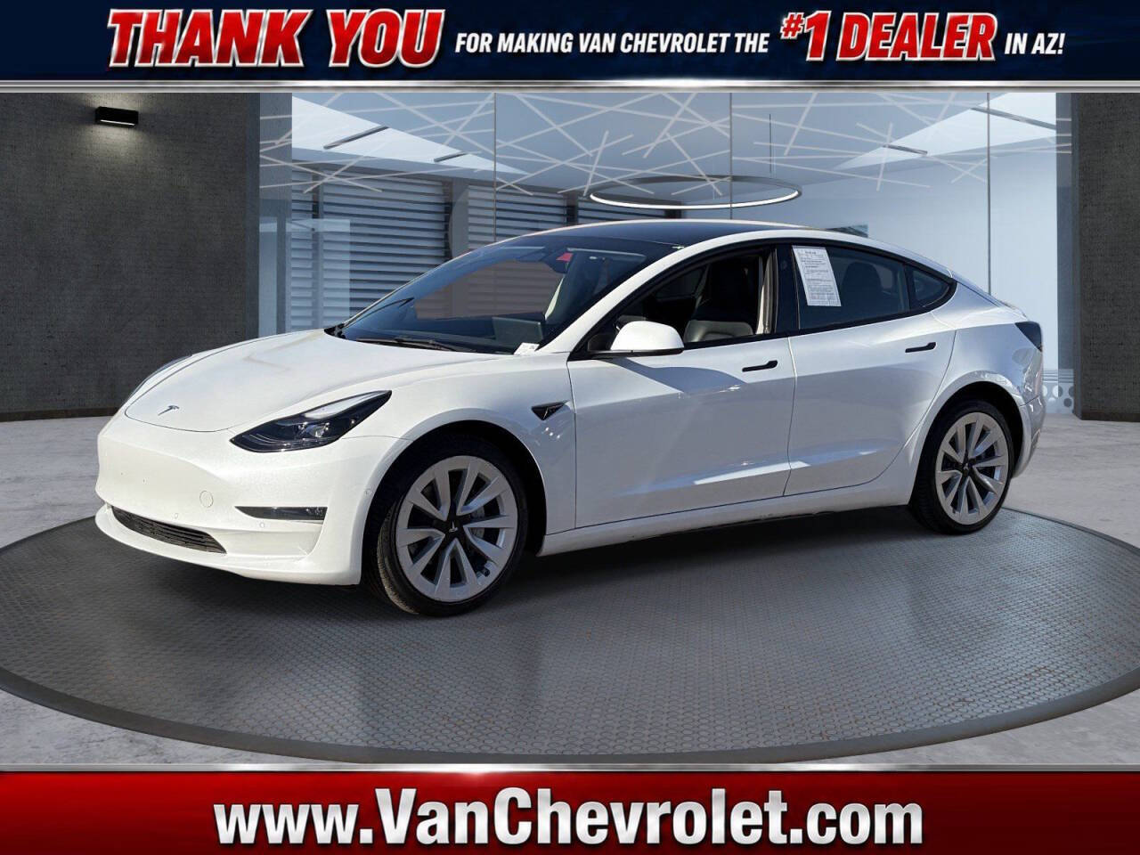White 2022 Tesla Model 3 Long Range AWD Long Range 4dr Sedan 1