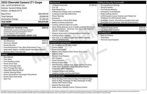 2023 Chevrolet Camaro LT1