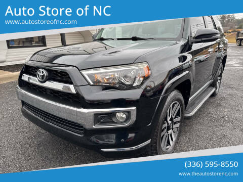 2016 Toyota 4Runner for sale at Auto Store of NC in Walnut Cove NC