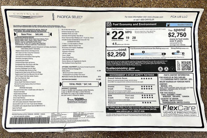 2026 Chrysler Pacifica Select
