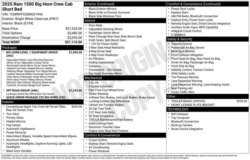 2025 RAM 1500
