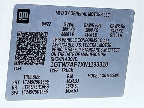 2022 GMC Savana 2500