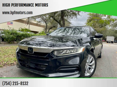 2019 Honda Accord for sale at HIGH PERFORMANCE MOTORS in Hollywood FL
