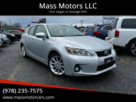 2012 Lexus CT 200h for sale at Mass Motors LLC in Worcester MA