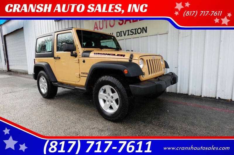 2014 Jeep Wrangler for sale at CRANSH AUTO SALES, INC in Arlington TX