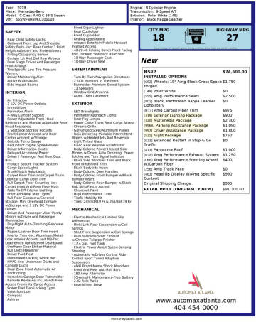 2019 Mercedes-Benz C-Class AMG C 63 S