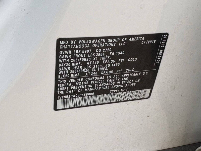 2018 Volkswagen Atlas V6 SEL Premium 4Motion