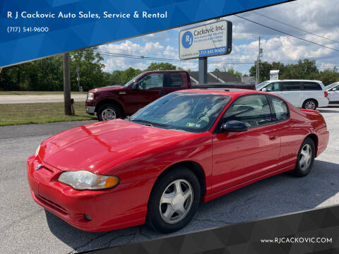 2002 Chevrolet Monte Carlo for sale at R J Cackovic Auto Sales, Service & Rental in Harrisburg PA