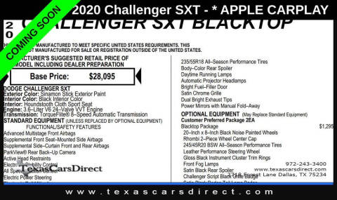 2020 Dodge Challenger SXT