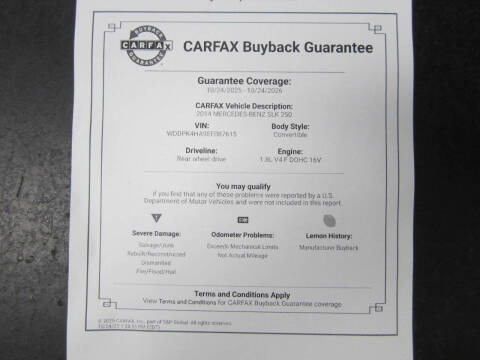 2014 Mercedes-Benz SLK SLK 250