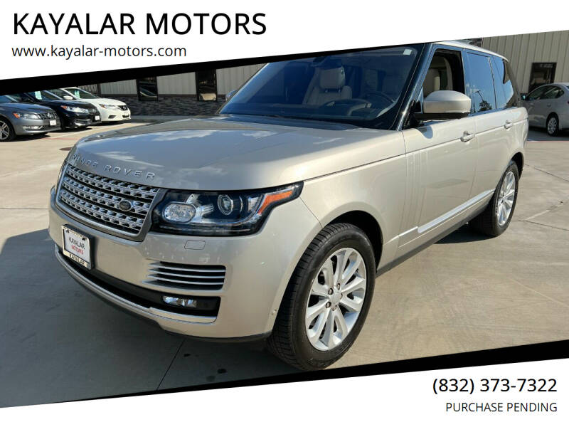 2016 Land Rover Range Rover for sale at KAYALAR MOTORS in Houston TX