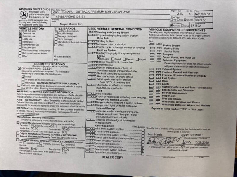 2022 Subaru Outback Premium