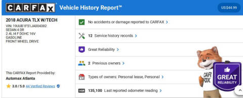 2018 Acura TLX w/Tech