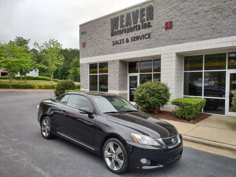 2010 Lexus IS 250C for sale at Weaver Motorsports Inc in Cary NC