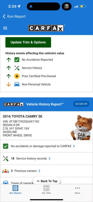 2016 Toyota Camry SE