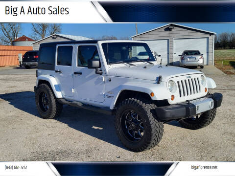 2013 Jeep Wrangler Unlimited for sale at Big A Auto Sales Lot 2 in Florence SC