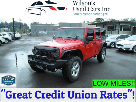 2013 Jeep Wrangler Unlimited for sale at Wilson's Used Cars Inc in Eugene OR