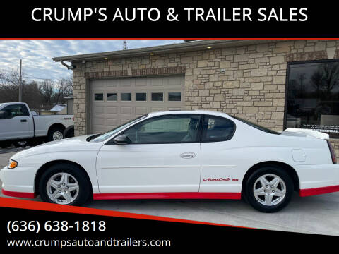 2001 Chevrolet Monte Carlo for sale at CRUMP'S AUTO & TRAILER SALES in Crystal City MO