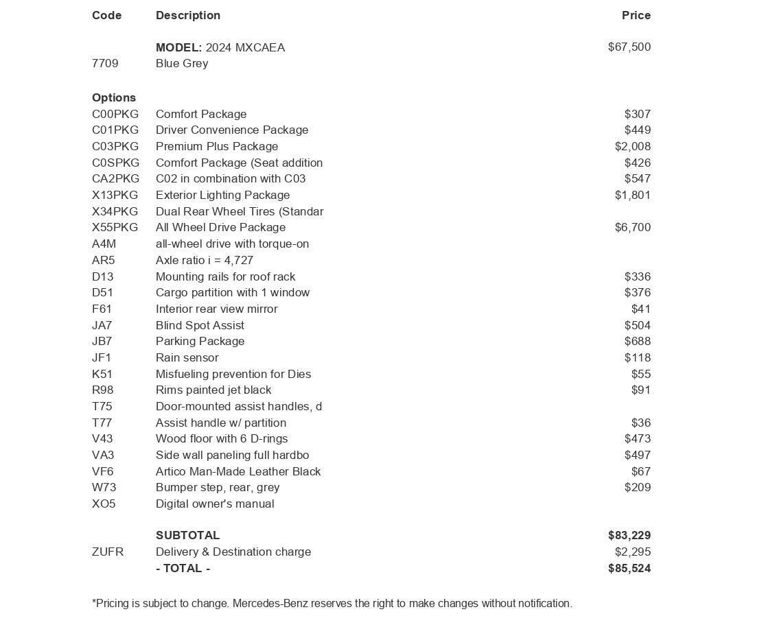 2024 Mercedes-Benz Sprinter for sale at New Sprinter Vans in Fort Mitchell, KY