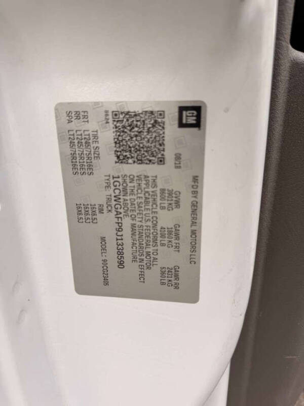 2018 Chevrolet Express 2500