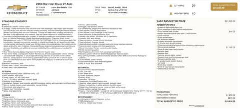 2018 Chevrolet Cruze LT Auto