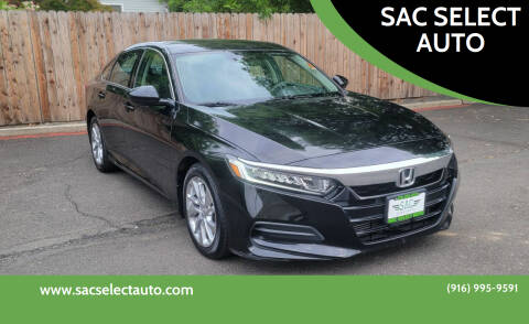 2018 Honda Accord for sale at SAC SELECT AUTO in Sacramento CA