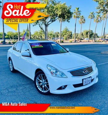 2012 Infiniti G37 Sedan for sale at M&A Auto Sales in Sacramento CA