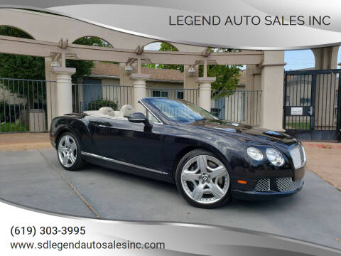 2013 Bentley Continental for sale at Legend Auto Sales Inc in Lemon Grove CA