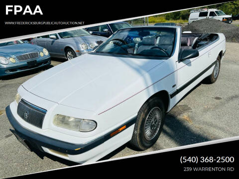1993 Chrysler Le Baron for sale at FPAA in Fredericksburg VA