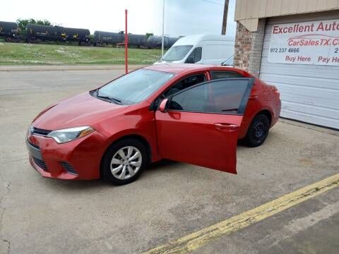2015 Toyota Corolla for sale at Excellent Auto Sales in Grand Prairie TX