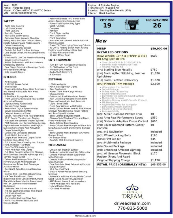 2023 Mercedes-Benz C-Class AMG C 43