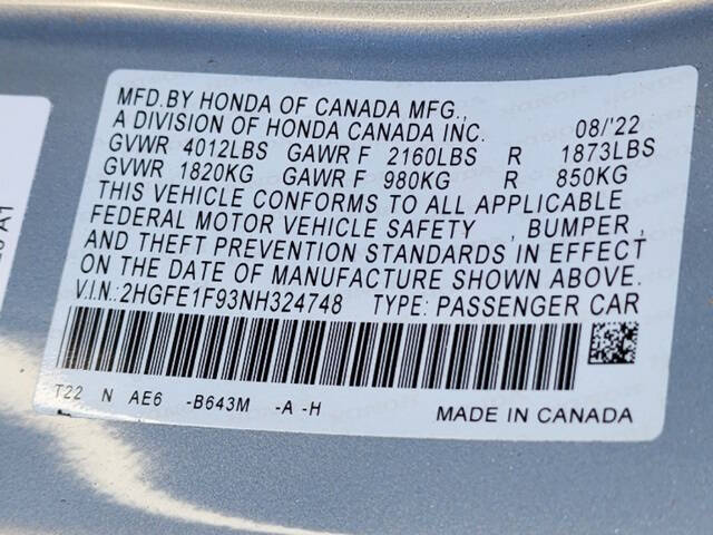 2022 Honda Civic Touring