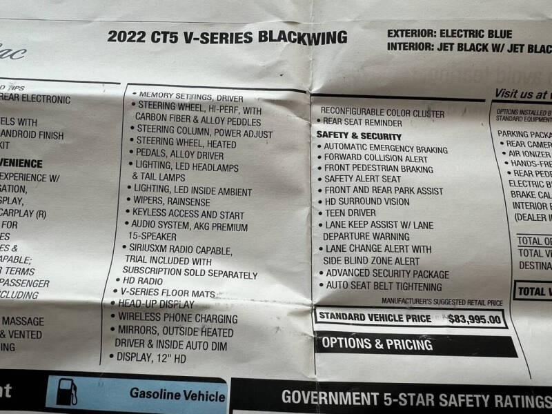 2022 Cadillac CT5-V Blackwing