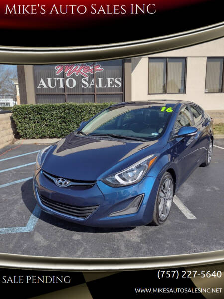 2016 Hyundai Elantra for sale at Mike's Auto Sales INC in Chesapeake VA