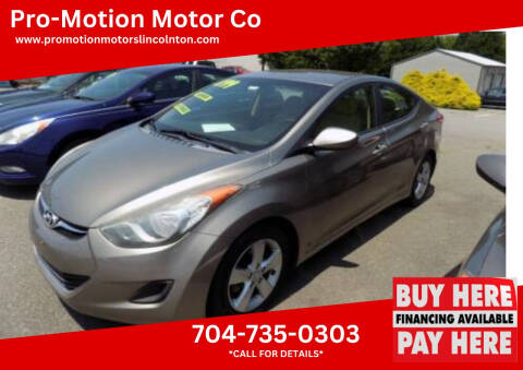 2013 Hyundai Elantra for sale at Pro-Motion Motor Co in Lincolnton NC