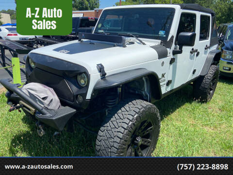2016 Jeep Wrangler Unlimited for sale at A-Z Auto Sales in Newport News VA