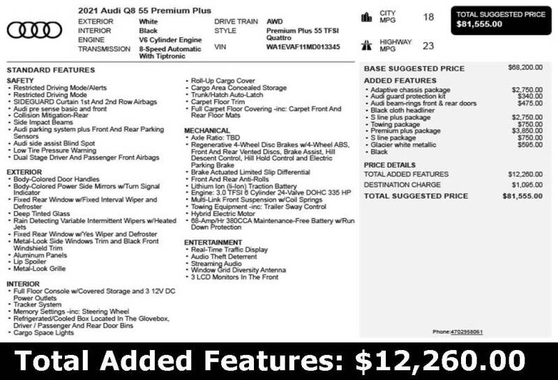 2021 Audi Q8 quattro Premium Plus 55 TFSI