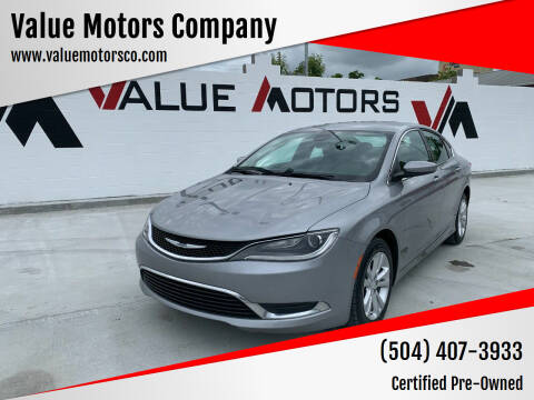 2015 Chrysler 200 for sale at Value Motors Company in Marrero LA