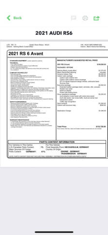 2021 Audi RS 6 Avant 4.0T quattro Avant