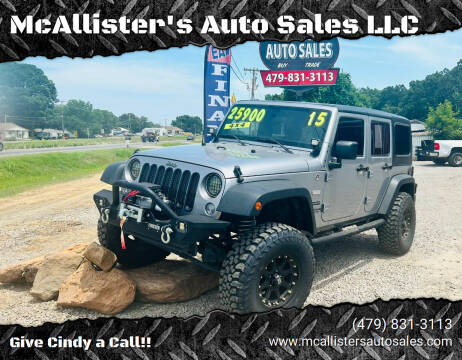2015 Jeep Wrangler Unlimited for sale at McAllister's Auto Sales LLC in Van Buren AR