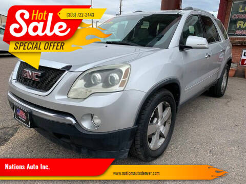 2011 GMC Acadia for sale at Nations Auto Inc. in Denver CO