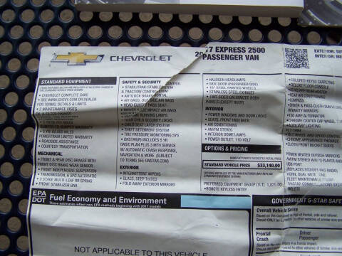 2017 Chevrolet Express LT 2500