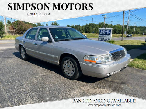 2005 Mercury Grand Marquis for sale at SIMPSON MOTORS in Youngstown OH